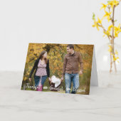 Dankbare Gezinsfoto met Oranje Bladeren voor Thank Kaart (Gele Bloem)