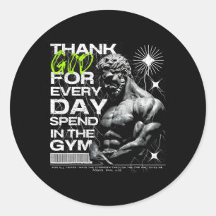 Dankbare Gym Broer Uni-volwassenen Gym Ronde Sticker