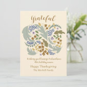 Dankbare Happy Thanksgiving aankondiging (Staand voorkant)