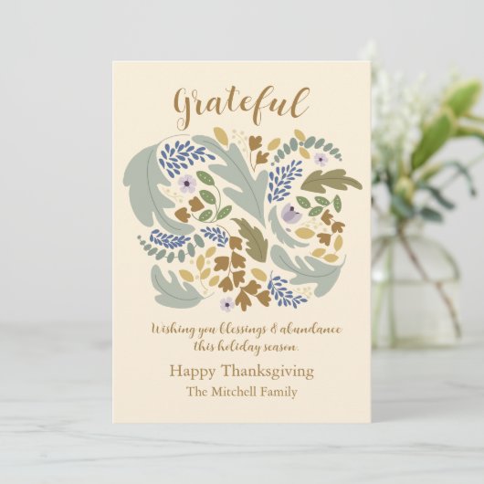 Dankbare Happy Thanksgiving aankondiging (Staand voorkant)