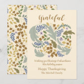 Dankbare Happy Thanksgiving aankondiging (Voorkant / Achterkant)