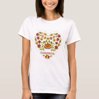 Dankbare hart Thanksgiving, volledig Bord T-shirt