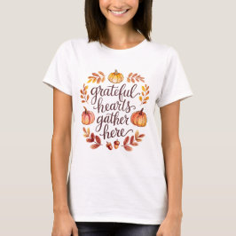 Dankbare harten komen hier samen t-shirt