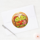 Dankbare harten ronde sticker (Envelop)