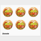 Dankbare harten ronde sticker (Vel)