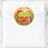 Dankbare harten ronde sticker (Tas)