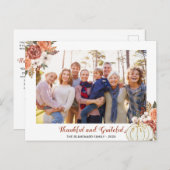 Dankbare Herfst Bloemen Foto Thanksgiving Feestdagenkaart (Voorkant / Achterkant)