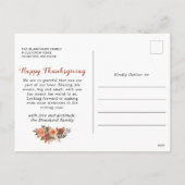 Dankbare Herfst Bloemen Foto Thanksgiving Feestdagenkaart (Achterkant)