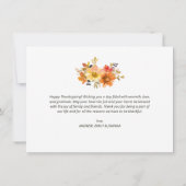 Dankbare herfst bloemenHappy Thanksgiving Kaart (Achterkant)
