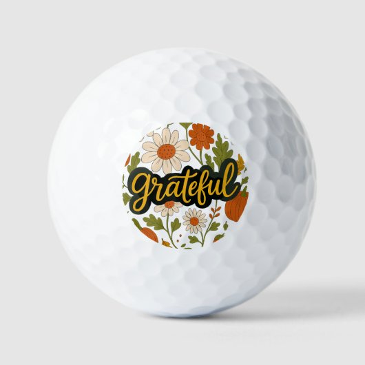 Dankbare herfst bloemenpatch golfballen (Voorkant)