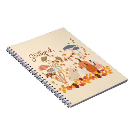 Dankbare Herfst Bunny Notitieboek (Rechterzijde)