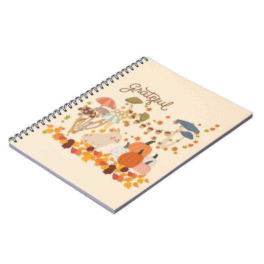 Dankbare Herfst Bunny Notitieboek (Linkerzijde)