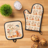 Dankbare Herfst Bunny Ovenwant & Pannenlap Set (Top down)