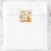 Dankbare Herfst Bunny Vierkante Sticker (Tas)