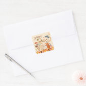 Dankbare Herfst Bunny Vierkante Sticker (Envelop)