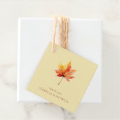 Dankbare Herfst Esdoornblad Aquarel Bedankjes Labels (In situ)