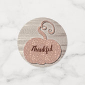 Dankbare Herfst Faux Roos Gold Elegant Pompoen Confetti (Kleine voorkant)