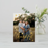 Dankbare Herfst Folie Happy Thanksgiving Briefkaar Folie Feestdagen Briefkaart (Staand Voorkant)