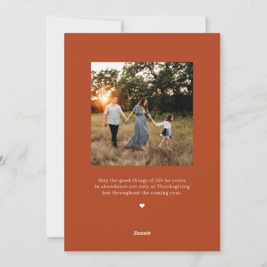 Dankbare herfst Happy Thanksgiving-fotokaart Feestdagenkaart (Achterkant)