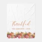 Dankbare Herfst herfst Oranje pompoen Thanksgiving Fleece Deken (Voorkant)
