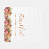Dankbare Herfst herfst Oranje pompoen Thanksgiving Fleece Deken (Voorkant (Horizontaal))