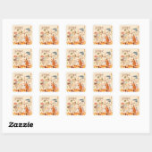 Dankbare Herfst Konijn Vierkante Sticker (Vel)