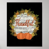 Dankbare Herfst Krans met Muziek Poster (Voorkant)