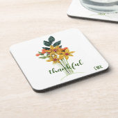 Dankbare Herfst Papier Gequilde Bloemen (6) Bier Onderzetter (Linkerzijde)