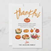 Dankbare Herfst Pompoen Boerderij Waterverf Feestdagenkaart (Voorkant)