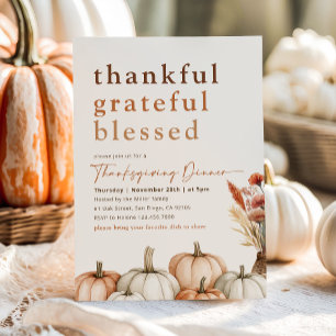 Dankbare Herfst Thanksgiving Diner Kaart