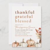 Dankbare Herfst Thanksgiving Diner Kaart (Voorkant)