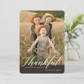 Dankbare Herfst Thanksgiving Foto Groet Feestdagenkaart (Staand voorkant)