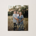 Dankbare Herfst Thanksgiving Herfst Foto Puzzel Legpuzzel<br><div class="desc">Fotogeschenken maken de beste cadeautjes! Eenvoudig aangepast met jouw tekst en/of foto('s) voor een aangepast uiterlijk. Ontworpen door: Berry Berry Sweet. Uitzicht meer design op www.berryberrysweet.com</div>