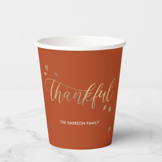 Dankbare Herfst Thanksgiving Partij Papieren Cup Papieren Bekers (Voorkant)