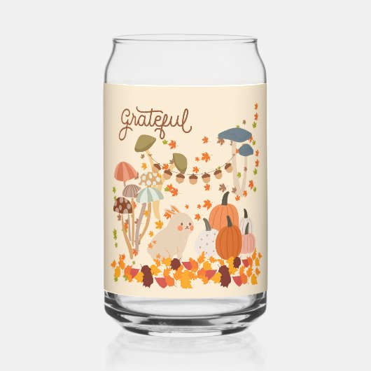 Dankbare herfstkonijn blikvorm glas (Voorkant)