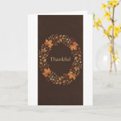 Dankbare Herfstkrans Thanksgiving Kaart (Gele Bloem)