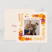 Dankbare herfstvakantie Thanksgiving Foto Feestdagenkaart (Voorkant / Achterkant)