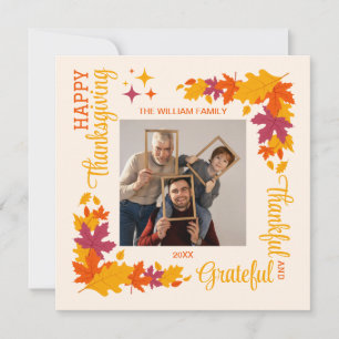 Dankbare herfstvakantie Thanksgiving Foto Feestdagenkaart