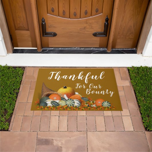 Dankbare Hoorn Des Overvloeds Thanksgiving Deurmat (Buiten)