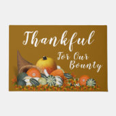 Dankbare Hoorn Des Overvloeds Thanksgiving Deurmat (Voorkant)
