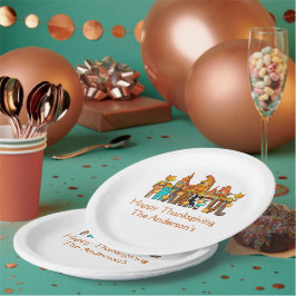 Dankbare Kabouters Herfst Thanksgiving Herfst Pomp Papieren Bordje