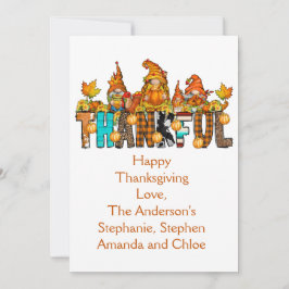 Dankbare Kabouters Thanksgiving Day Plat Vakantiek Feestdagenkaart