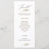 Dankbare kalligrafie & bladeren Thanksgiving Menu (Voorkant)