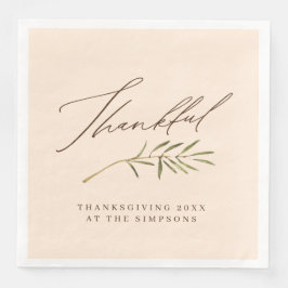 Dankbare kalligrafie & verlaat familie Thanksgivin Servet