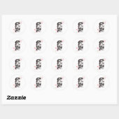 Dankbare Kanji-kunst - "感謝" (Dankbaarheid)  Ronde Sticker (Vel)