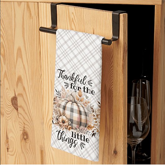 Dankbare kleine dingen Thanksgiving keukenhanddoek
