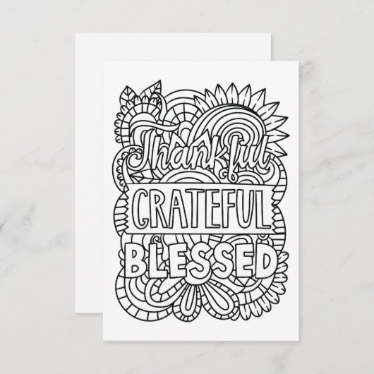 Dankbare kleur uw eigen notitie Kaart (Voorkant / Achterkant)