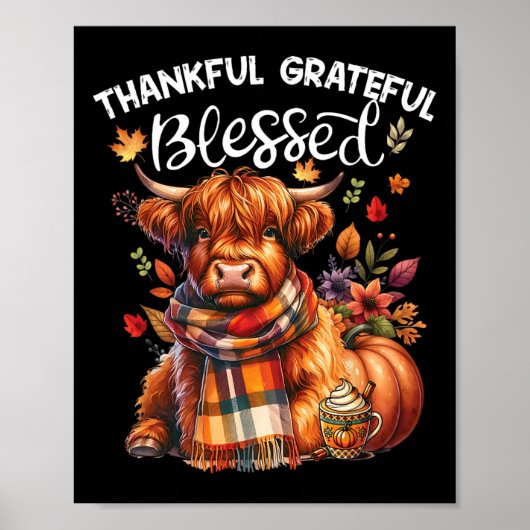 Dankbare Koe Herfst Y'all Autumn Poster (Voorkant)