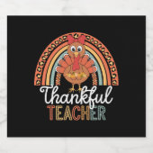 Dankbare Leraar Gezegende Thanksgiving School Bier Etiket (Enkel label)