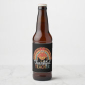 Dankbare Leraar Gezegende Thanksgiving School Bier Etiket (Voorkant)